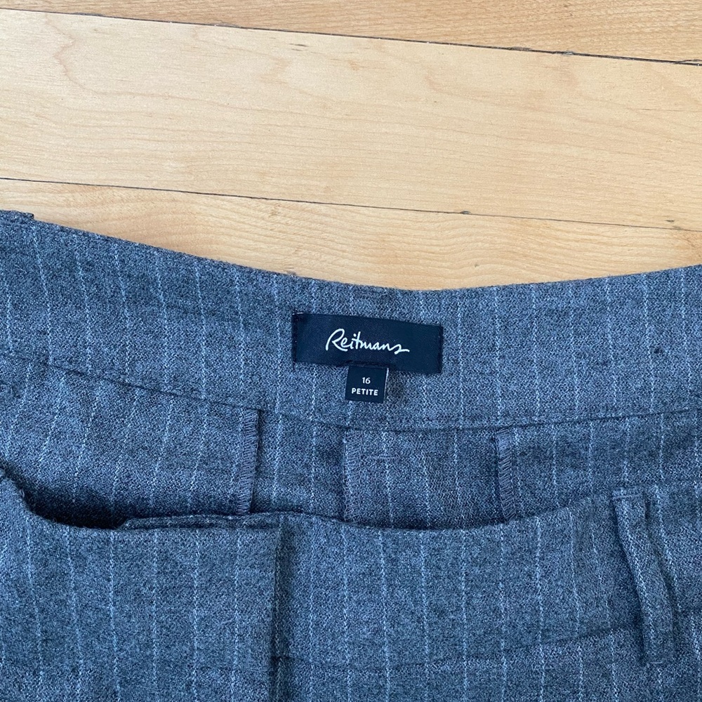 Charcoal Pinstripe Winter Trousers - Picture 6 of 8